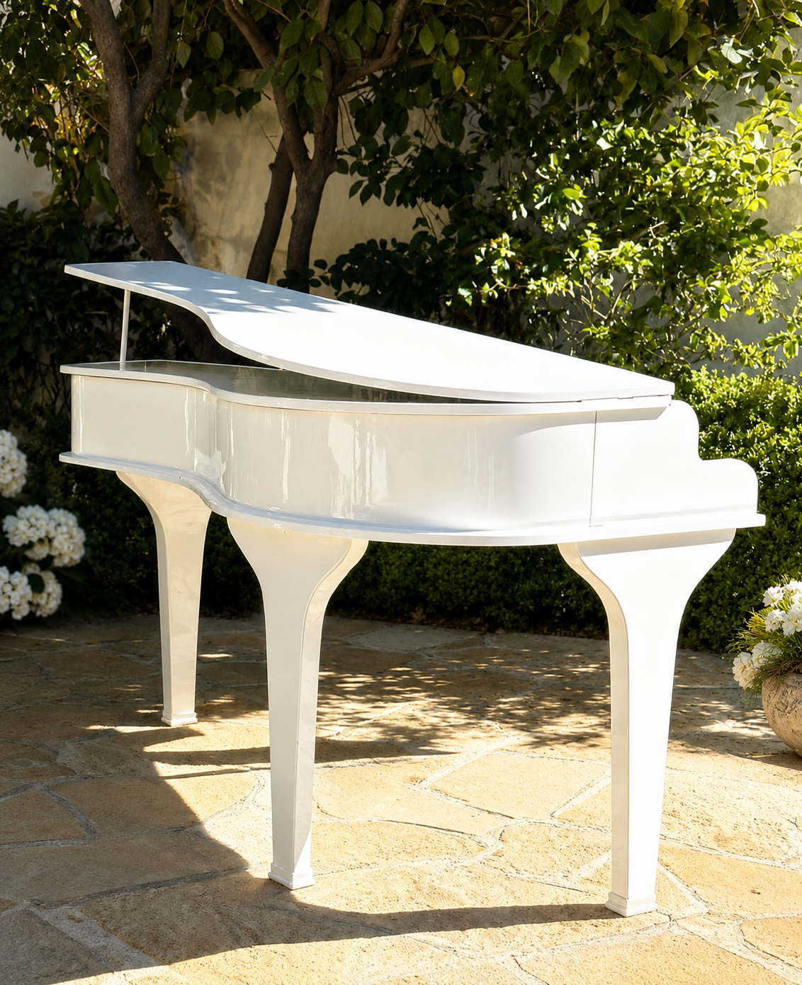 The White Piano Shell, a white baby grand piano shell
